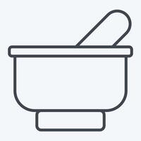 Icon Spice Bowl. related to Spice symbol. line style. simple design editable. simple illustration vector