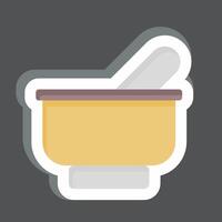 Sticker Spice Bowl. related to Spice symbol. simple design editable. simple illustration vector