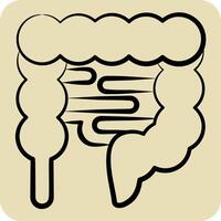 Icon Intestine. related to Human Organ symbol. hand drawn style. simple design editable. simple illustration vector