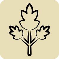 Icon Parsley. related to Spice symbol. hand drawn style. simple design editable. simple illustration vector