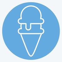 Icon Ice Cream 4. related to Milk and Drink symbol. blue eyes style. simple design editable. simple illustration vector