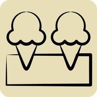 Icon Ice Cream 3. related to Milk and Drink symbol. hand drawn style. simple design editable. simple illustration vector