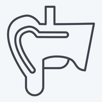 Icon Ear. related to Human Organ symbol. line style. simple design editable. simple illustration vector