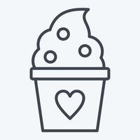 Icon Frozen Yogurt. related to Milk and Drink symbol. line style. simple design editable. simple illustration vector