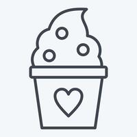 Icon Frozen Yogurt. related to Milk and Drink symbol. line style. simple design editable. simple illustration vector