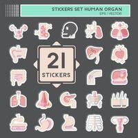 Sticker Set Human Organ. related to Education symbol. simple design editable. simple illustration vector