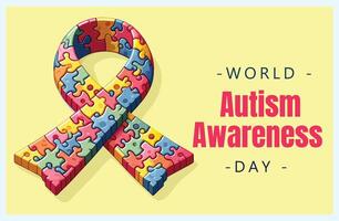 International autism day poster template vector