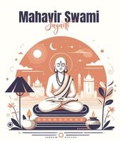 Mahavir swami Jayanti social media template vector