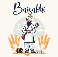 Baisakhi festival social media template vector