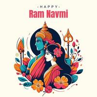 Ram Navami Social media template vector