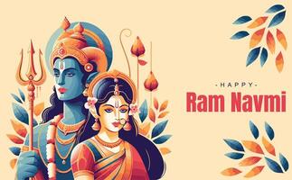 Ram Navami Social media template vector