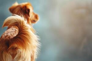 ai generado cerca arriba meneando perros cola. generativo ai foto