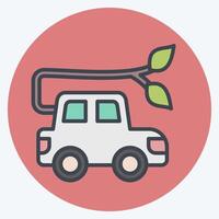 Icon Car Charging. related to Ecology symbol. color mate style. simple design editable. simple illustration vector