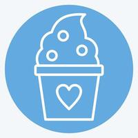 Icon Frozen Yogurt. related to Milk and Drink symbol. blue eyes style. simple design editable. simple illustration vector