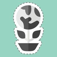 Sticker line cut Eco Planet. related to Ecology symbol. simple design editable. simple illustration vector