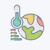 Icon Global Warming. related to Ecology symbol. doodle style. simple design editable. simple illustration vector