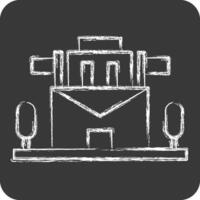 Icon Post Office. related to Post Office symbol. chalk Style. simple design editable. simple illustration vector