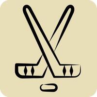 icono hockey. relacionado a hockey Deportes símbolo. mano dibujado estilo. sencillo diseño editable vector