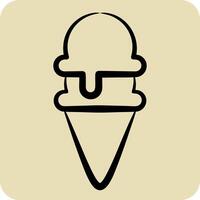 Icon Ice Cream 4. related to Milk and Drink symbol. hand drawn style. simple design editable. simple illustration vector