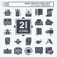 Icon Set Post Office. related to Education symbol. glyph style. simple design editable. simple illustration vector