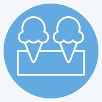 Icon Ice Cream 3. related to Milk and Drink symbol. blue eyes style. simple design editable. simple illustration vector