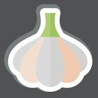 Sticker Garlic. related to Spice symbol. simple design editable. simple illustration vector