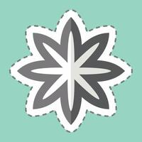 Sticker line cut Star Anise. related to Spice symbol. simple design editable. simple illustration vector