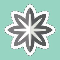 Sticker line cut Star Anise. related to Spice symbol. simple design editable. simple illustration vector