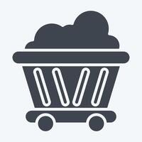 Icon Coal Cart. related to Ecology symbol. glyph style. simple design editable. simple illustration vector