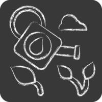 Icon Watering Plant. related to Ecology symbol. chalk Style. simple design editable. simple illustration vector