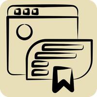 icono blogueando relacionado a enviar oficina símbolo. mano dibujado estilo. sencillo diseño editable. sencillo ilustración vector