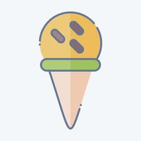 Icon Ice Cream Cone. related to Milk and Drink symbol. doodle style. simple design editable. simple illustration vector