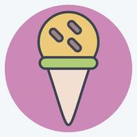 Icon Ice Cream Cone. related to Milk and Drink symbol. color mate style. simple design editable. simple illustration vector