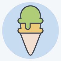 Icon Ice Cream 4. related to Milk and Drink symbol. color mate style. simple design editable. simple illustration vector