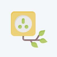 Icon Eco Socket. related to Ecology symbol. flat style. simple design editable. simple illustration vector