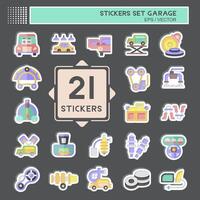 Sticker Set Garage. related to Automotive symbol. simple design editable. simple illustration vector