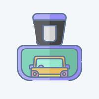 Icon Rear View Mirror. related to Garage symbol. doodle style. simple design editable. simple illustration vector