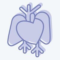 Icon Heart. related to Human Organ symbol. two tone style. simple design editable. simple illustration vector