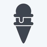 Icon Ice Cream 4. related to Milk and Drink symbol. glyph style. simple design editable. simple illustration vector