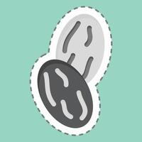 Sticker line cut Nutmeg. related to Spice symbol. simple design editable. simple illustration vector