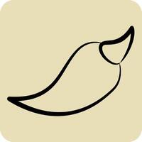 Icon Hot Pepper. related to Spice symbol. hand drawn style. simple design editable. simple illustration vector