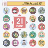 Icon Set Ecology. related to Education symbol. color mate style. simple design editable. simple illustration vector