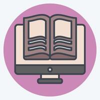 Icon E Book. related to Post Office symbol. color mate style. simple design editable. simple illustration vector
