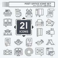 Icon Set Post Office. related to Education symbol. line style. simple design editable. simple illustration vector