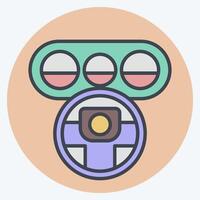Icon Steering Wheel. related to Garage symbol. color mate style. simple design editable. simple illustration vector