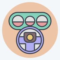 Icon Steering Wheel. related to Garage symbol. color mate style. simple design editable. simple illustration vector