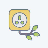 Icon Eco Socket. related to Ecology symbol. doodle style. simple design editable. simple illustration vector