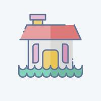 Icon Flood. related to Ecology symbol. doodle style. simple design editable. simple illustration vector