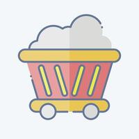 Icon Coal Cart. related to Ecology symbol. doodle style. simple design editable. simple illustration vector