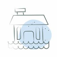 Icon Flood. related to Ecology symbol. Color Spot Style. simple design editable. simple illustration vector